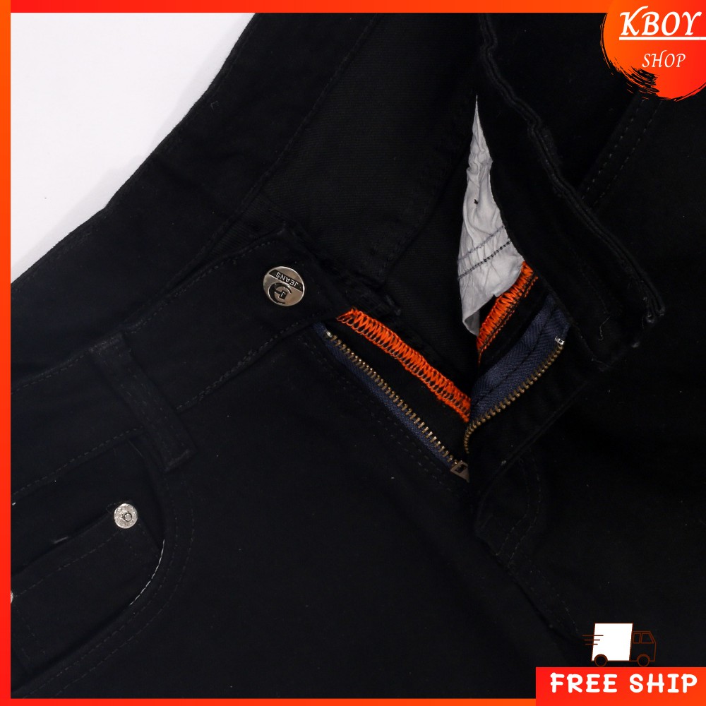Quần jeans nam đen, quần bò ống suông ôm cao cấp vải mềm mịn hợp dáng - QJ09/QJ30