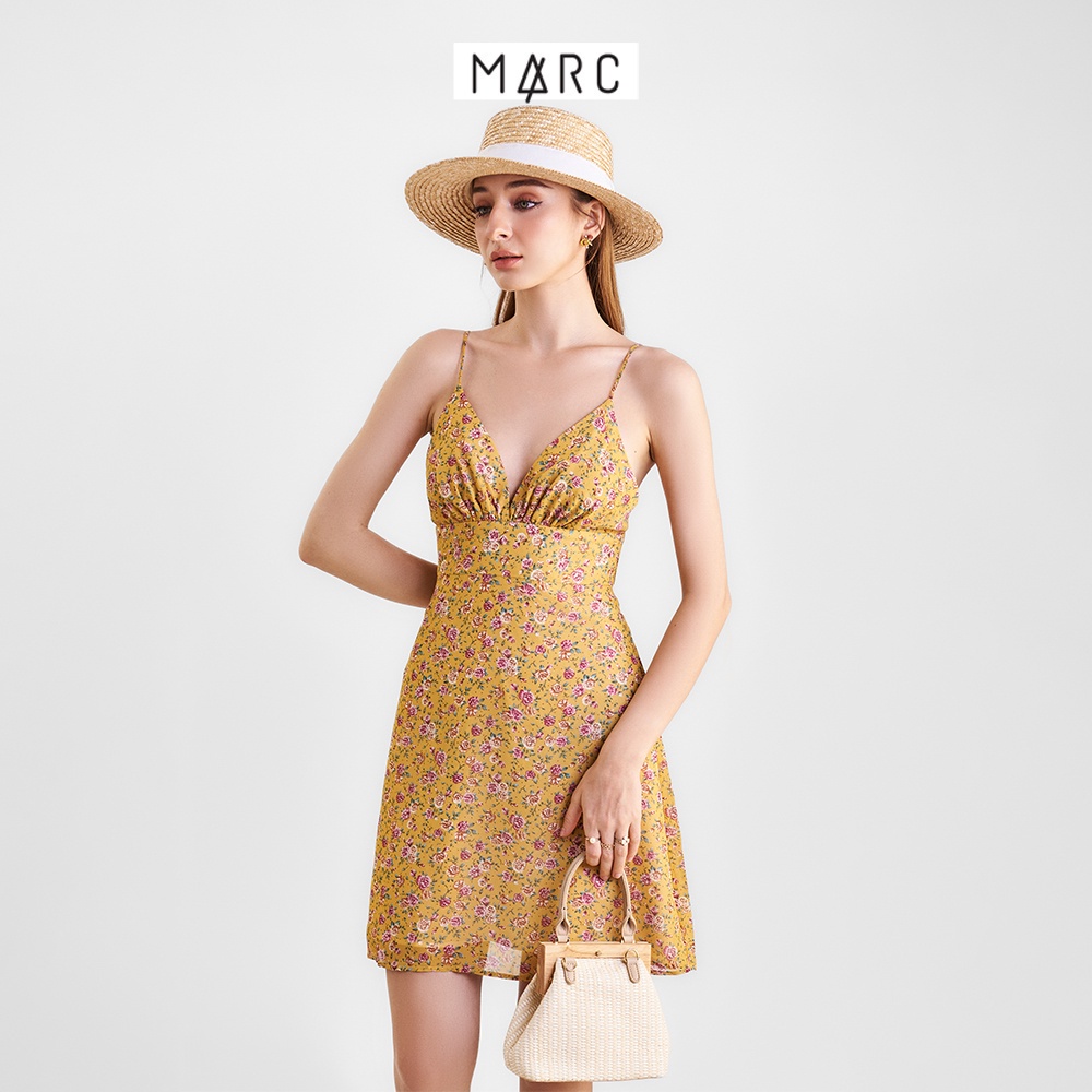 Đầm 2 dây nữ MARC FASHION mini họa tiết hoa cổ V FAVH0320 | BigBuy360 - bigbuy360.vn