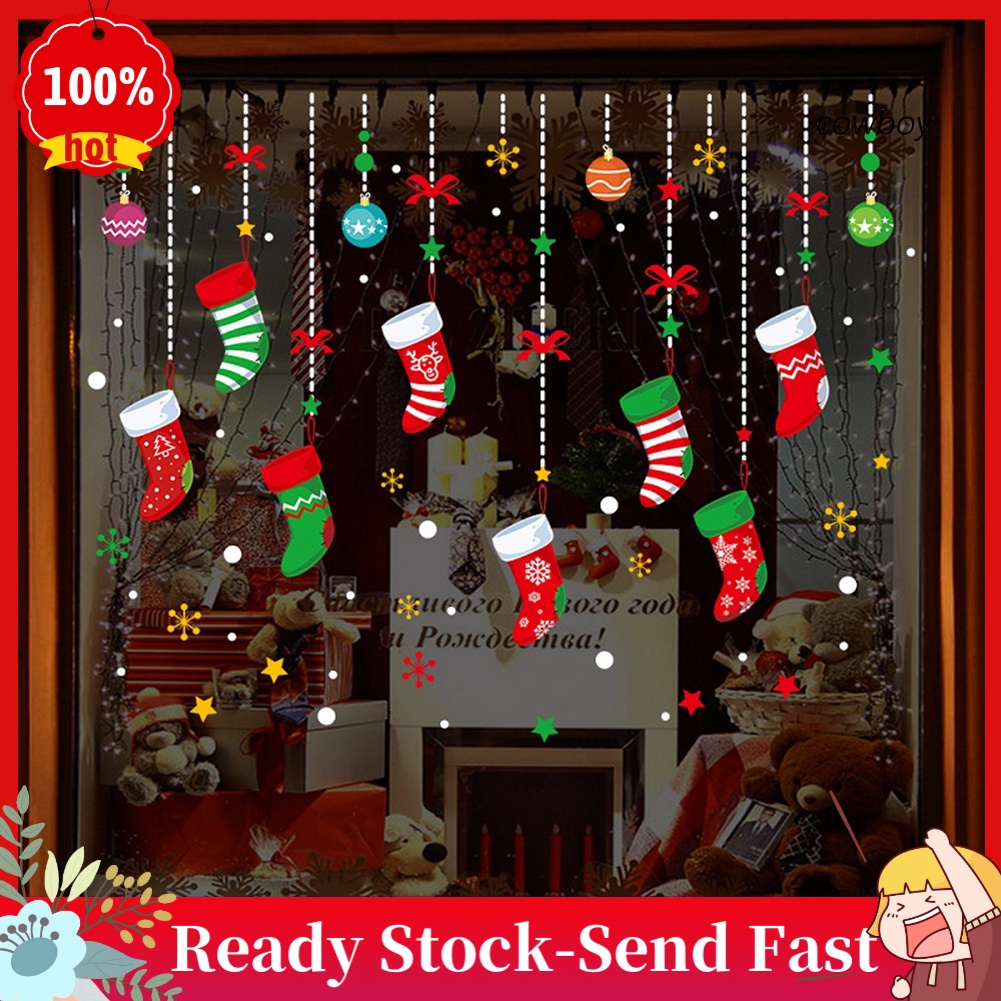 Đề Can Dán Cửa Kính DIY Họa Tiết Giáng Sinh