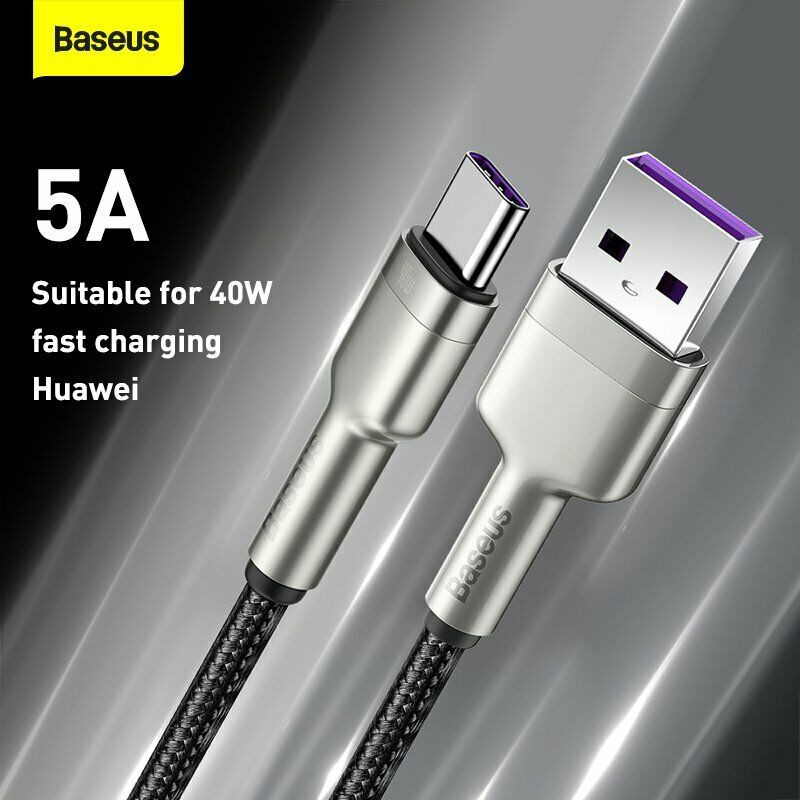 Dây sạc nhanh Baseus 40W Type C, Cáp sạc nhanh Baseus PD 40W Metal Charging Cables USB To Type-C Charger Data