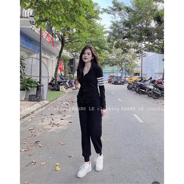 Bộ Len Tăm Mũ Tay Vạch Xịn Xò
