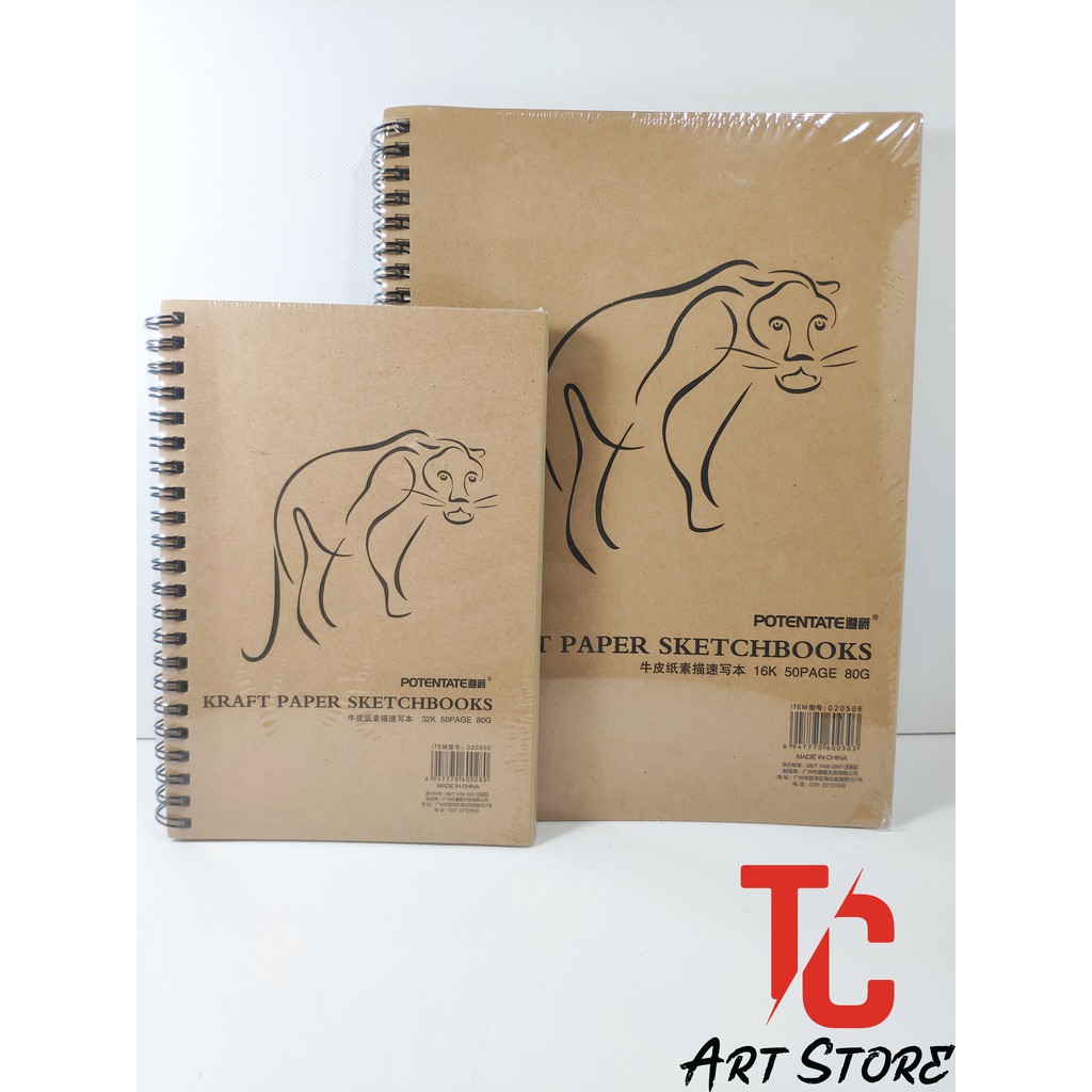 Sổ xi măng A4, Sổ Kfraft nâu Vàng, Sketchbook - Sổ vẽ giấy CRAFT