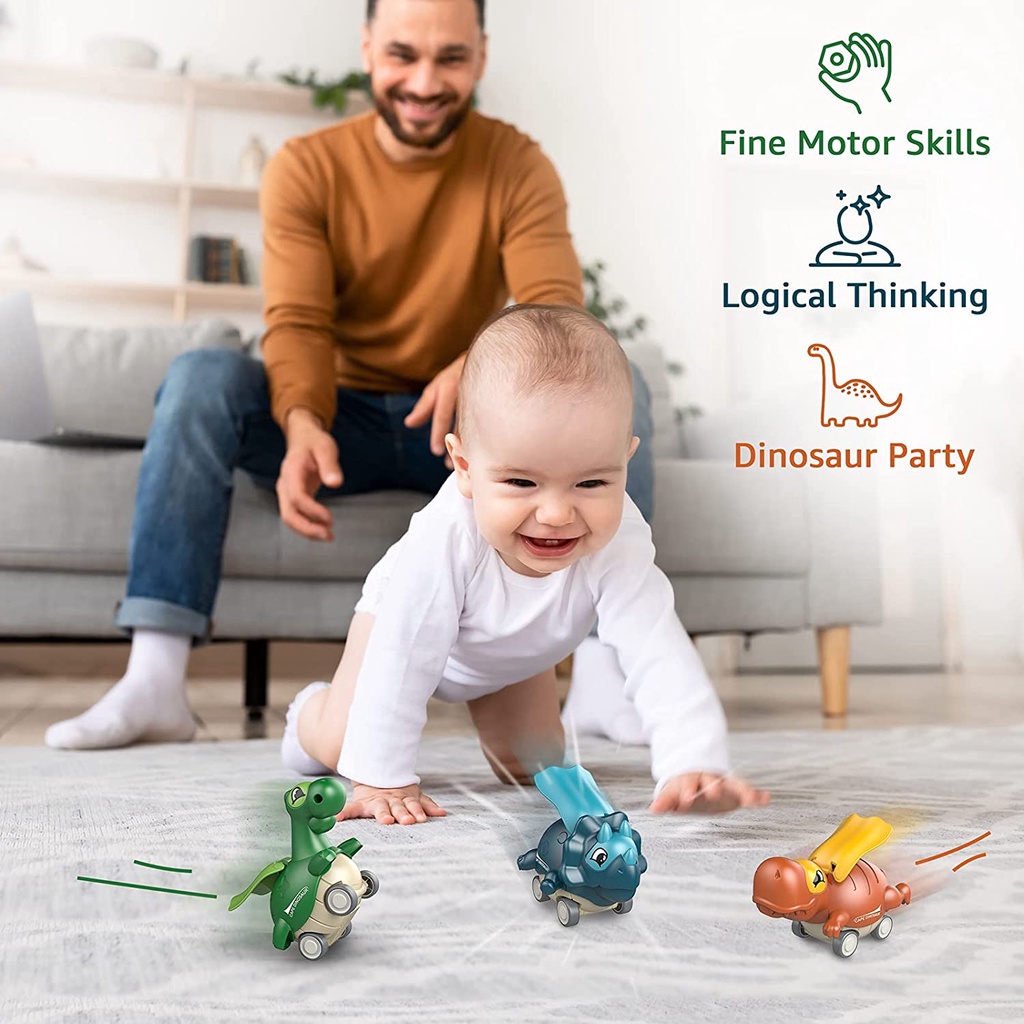 Set 3 Đồ Chơi Khủng Long Dễ Thương Dành Cho Bé 1-6 Tuổi