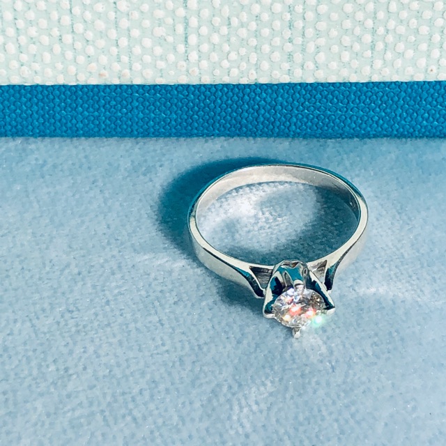 SIÊU RẺ-Nhẫn bạc chủ Moissanite 5,0ly nước D, VVS1, Excelent; Chất liệu bạc 925 SIÊU PHẨM ĐẲNG CẤP