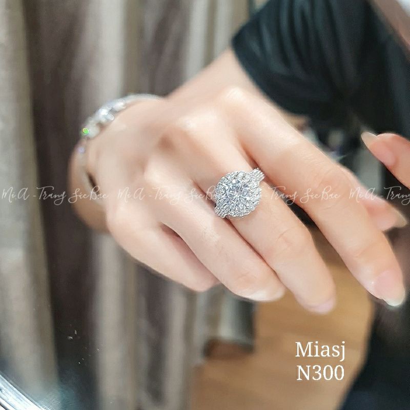 Nhẫn nữ xoàng Bạc Ý S925 cao cấp đá Cz miễn phí xi Kim N300 | Mi.A Trang sức bạc