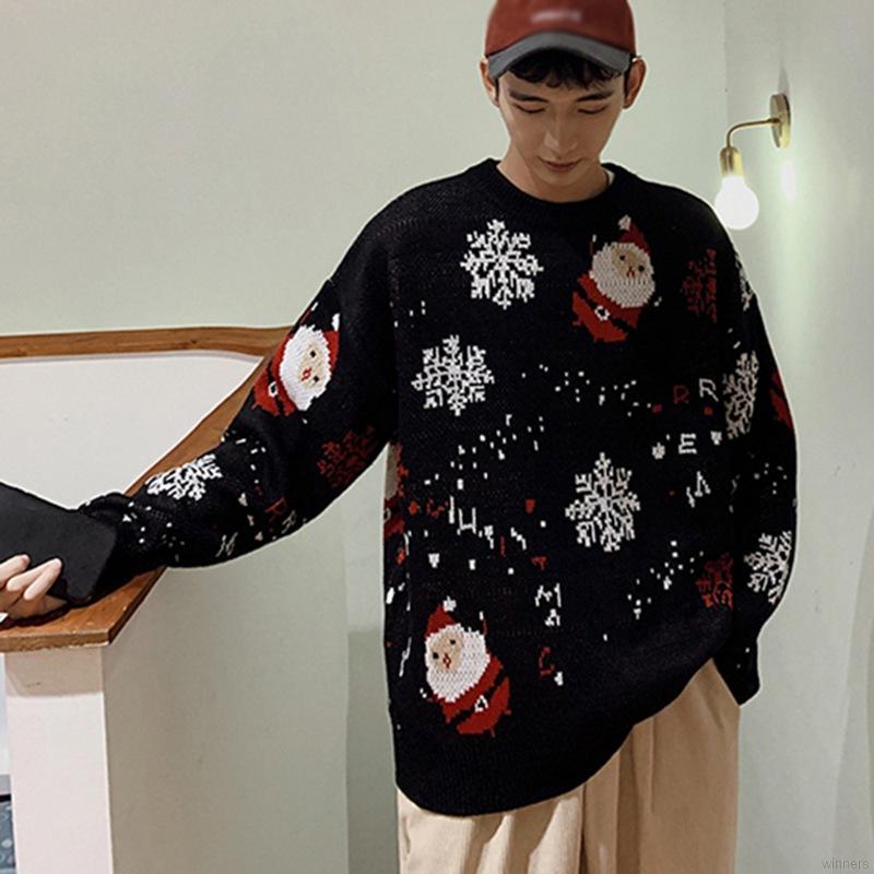 Áo len tay dài cổ tròn in họa tiết chủ đề giáng sinh cho nam và nữ | BigBuy360 - bigbuy360.vn