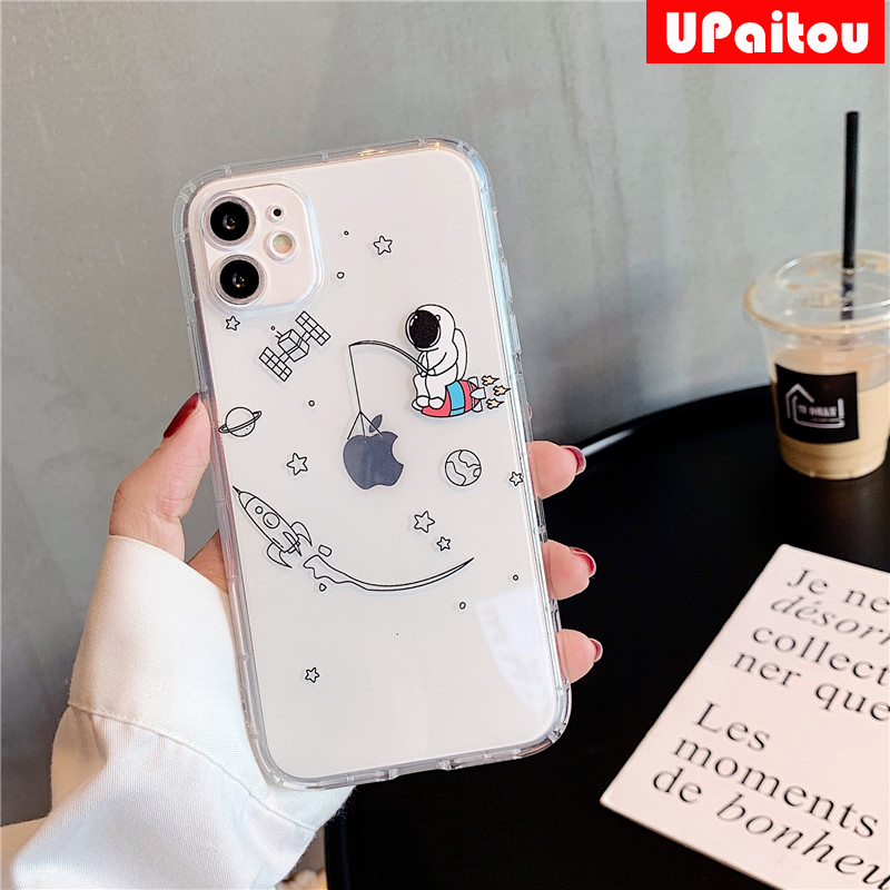 ốp điện thoại Silicone Họa Tiết Phi Hành Gia Dễ Thương Cho Iphone 12 11 Pro Max 12 Mini X Xr Xs Max 8 7 Plus | BigBuy360 - bigbuy360.vn
