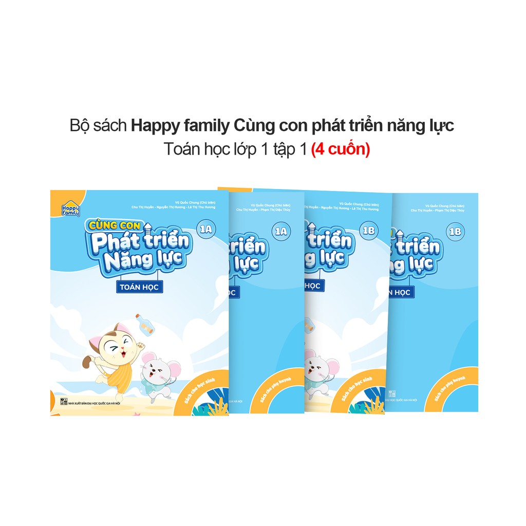 Sách - Combo 4 cuốn Happy family Cùng con phát triển năng lực Toán lớp 1 tập 1