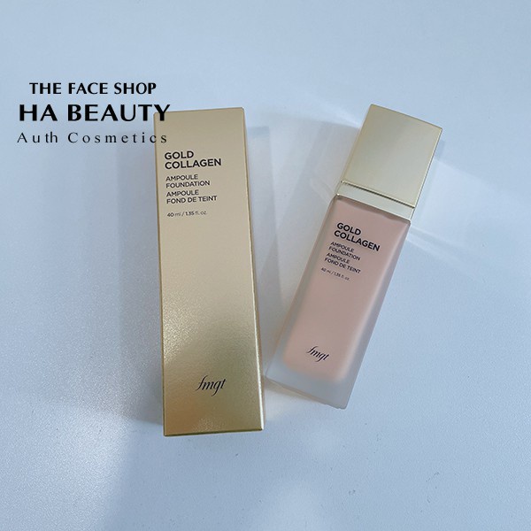 Kem nền che khuyết điểm trang điểm sáng da chống nắng SPF30PA++ The Face Shop fmgt Gold Collagen Ampoule Foundation 40ml