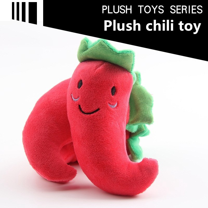 Đồ chơi nhồi bông cho cún cưng nhai hình cà rốt chuối xương âm thanh vui tai