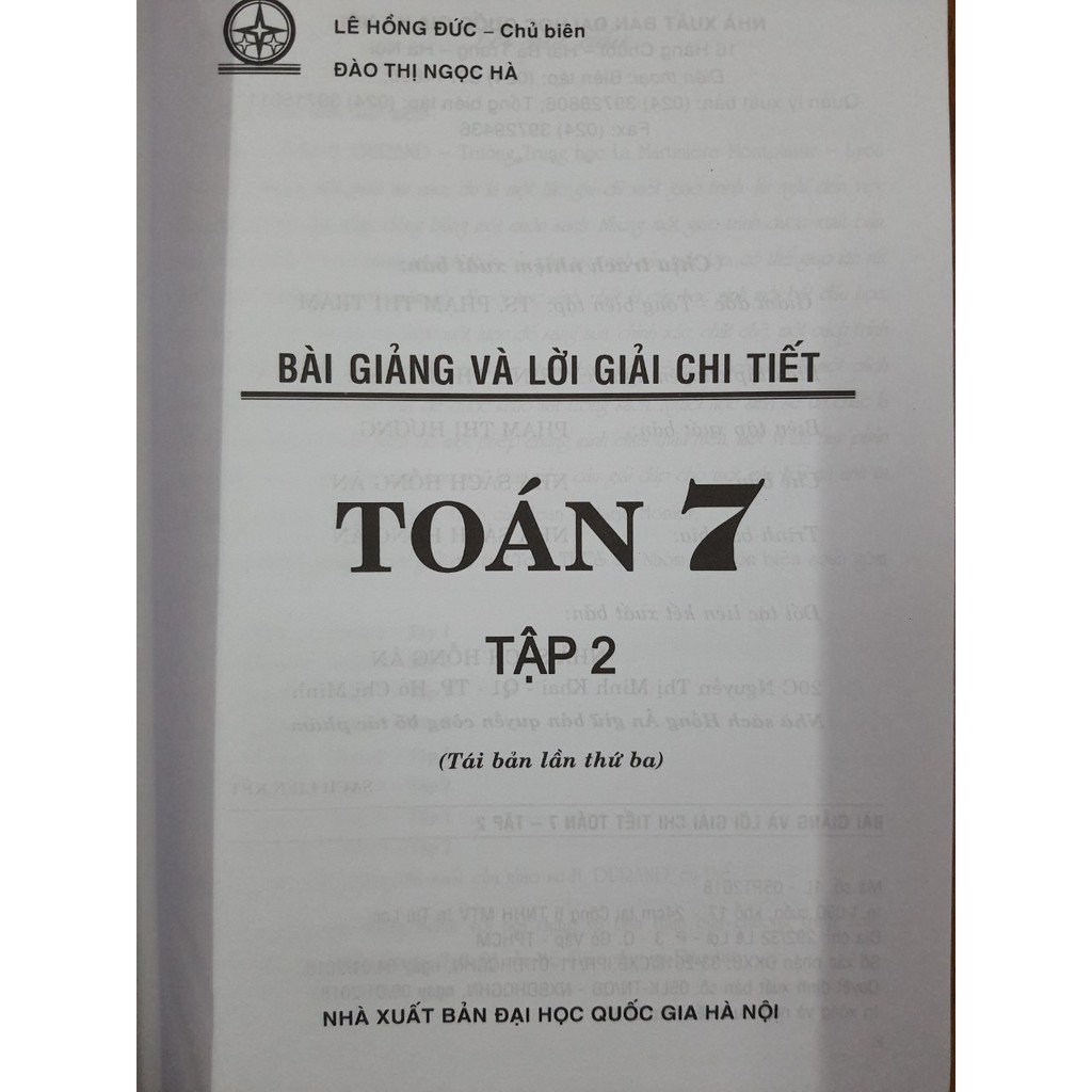 Sách - Bài giảng và lời giải chi tiết Toán 7 tập 2