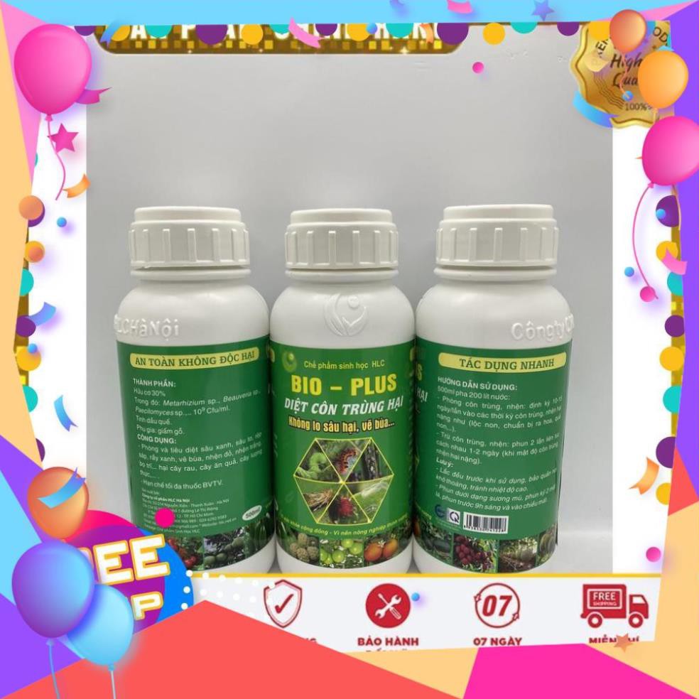 CHẾ PHẨM TRỪ SÂU SINH HỌC BIO PLUS HLC CHUYÊN DIỆT CÁC LOẠI SÂU VẼ BÙA, NHỆN ĐỎ, TRĨ, RẦY, RỆP,... CHO CÂY TRỒNG - 500ML