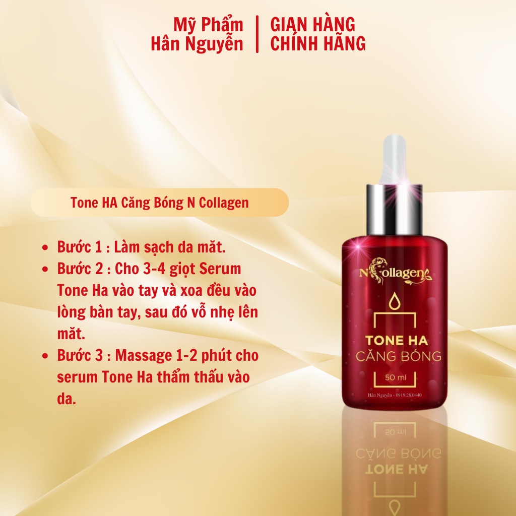 Serum tone ha căng bóng cấp nước cấp ẩm cho da giảm nhăn mờ thâm nám Ncollagen Hân Nguyễn 50ml 8938526572249