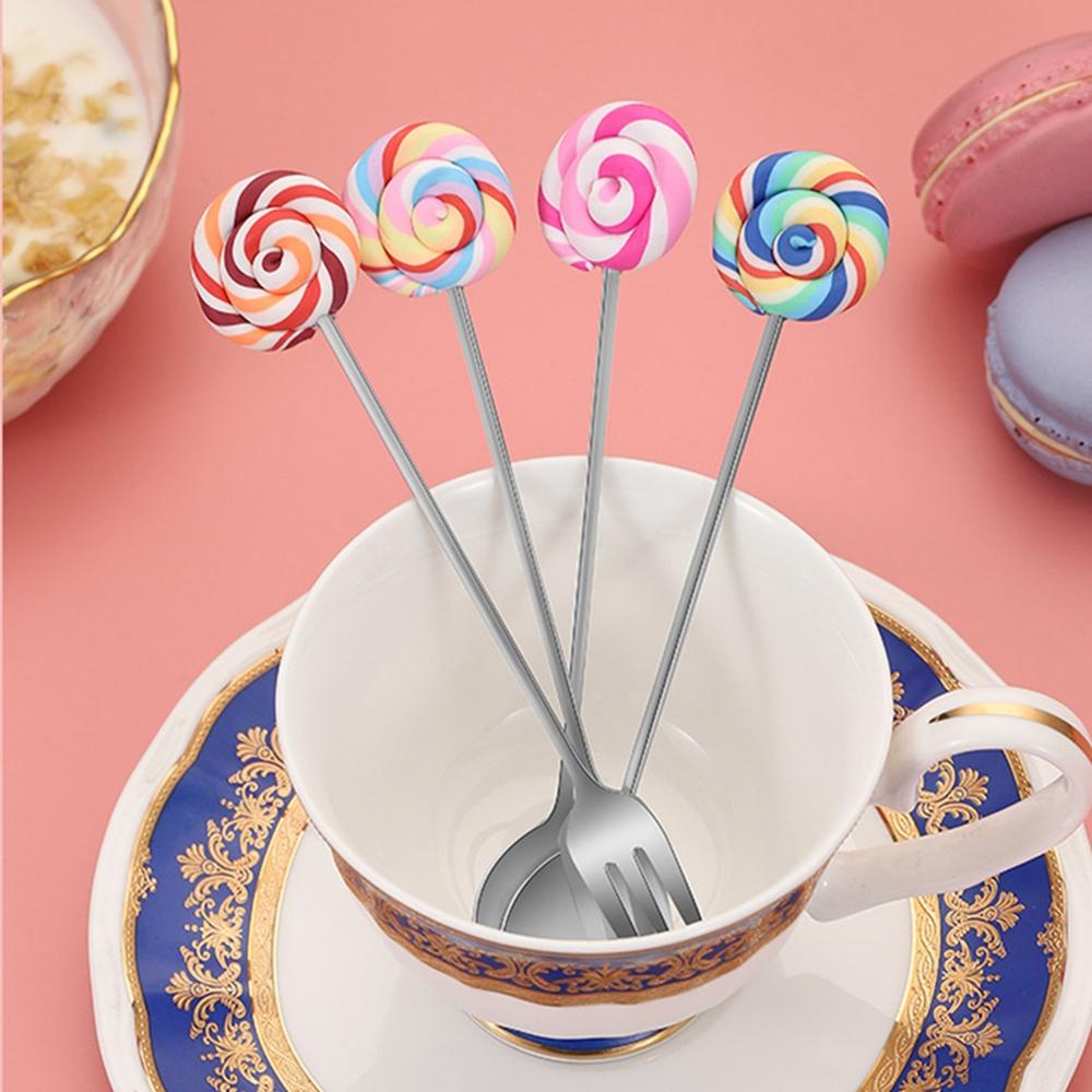 Muỗng Cà Phê Bằng Thép Không Gỉ Hình Kẹo Mút