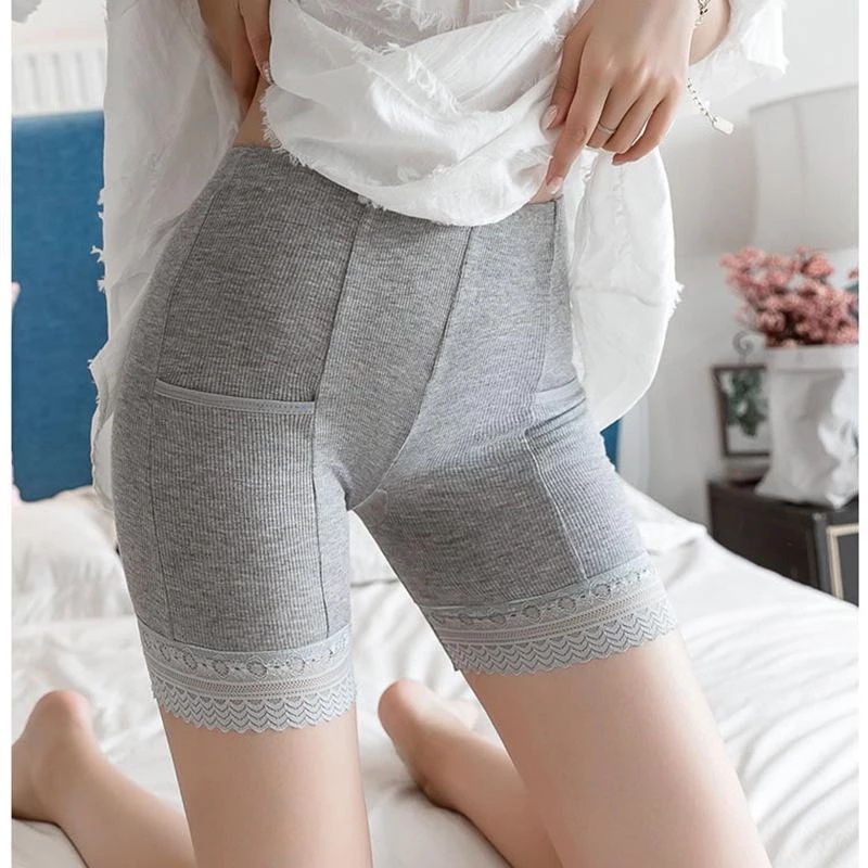 Quần short bảo hộ mặc bên trong váy mềm mại có túi phối ren thời trang cho nữ | BigBuy360 - bigbuy360.vn