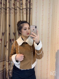 ( Thanh Lý ) Áo da lộn lông cừu lông thỏ 100%