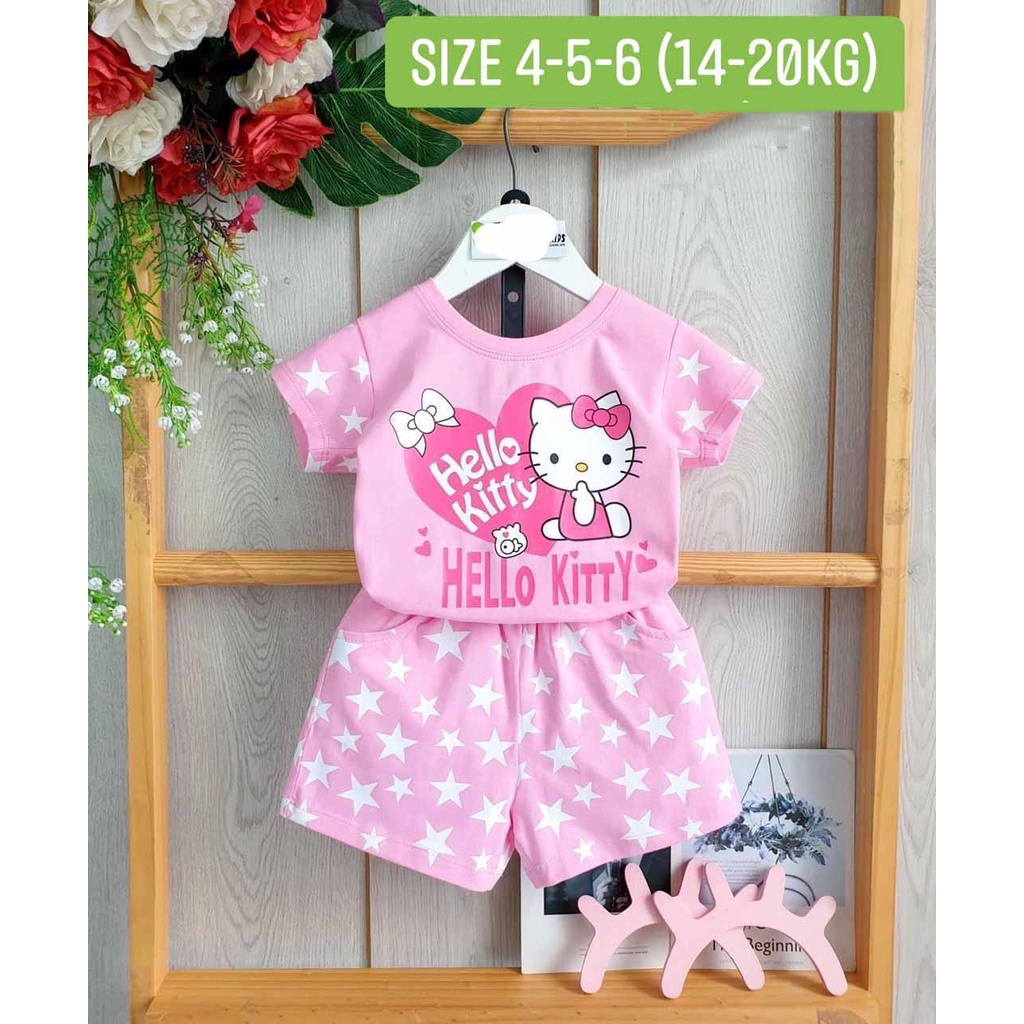 [MẪU TẾT] BỘ CỘC TAY HELLO KITTY NGÔI SAO MAY MẮN SIÊU DỄ THƯƠNG CHẤT COTTON CHO BÉ YÊU 7-17KG. VIDEO THẬT