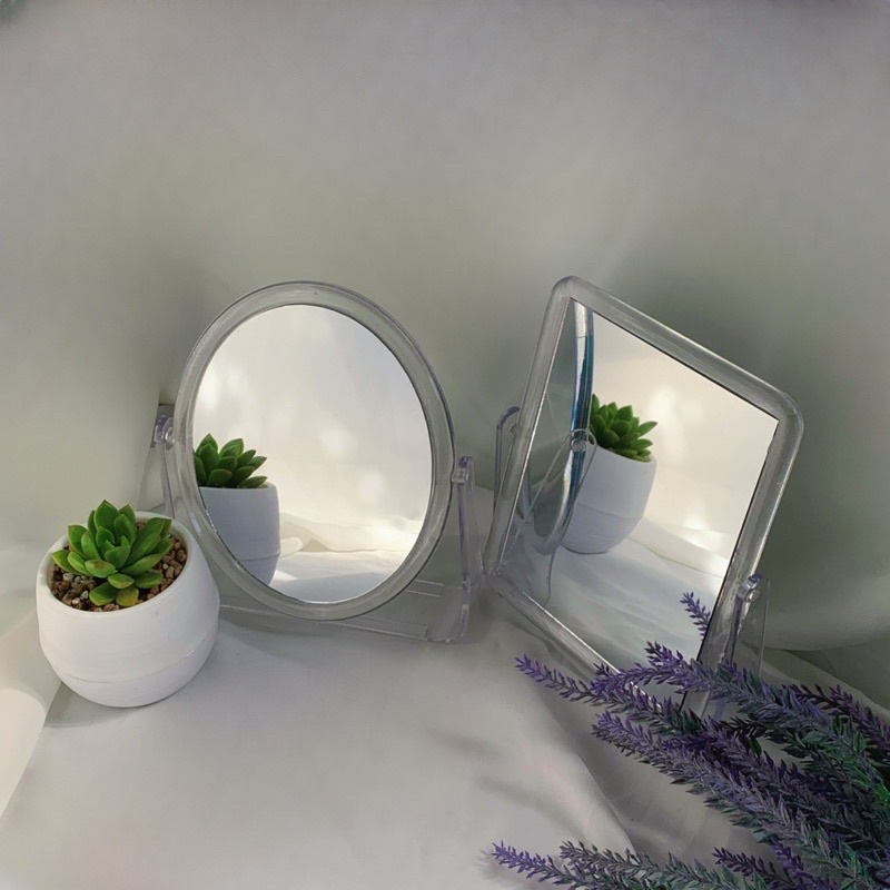 Gương Để Bàn Trong Suốt, Gương Trang Điểm Xoay 360 Độ Mẫu Mã Đặc Sắc Phù Hợp Để Decor