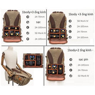 Balo máy ảnh cao cấp Canvas.