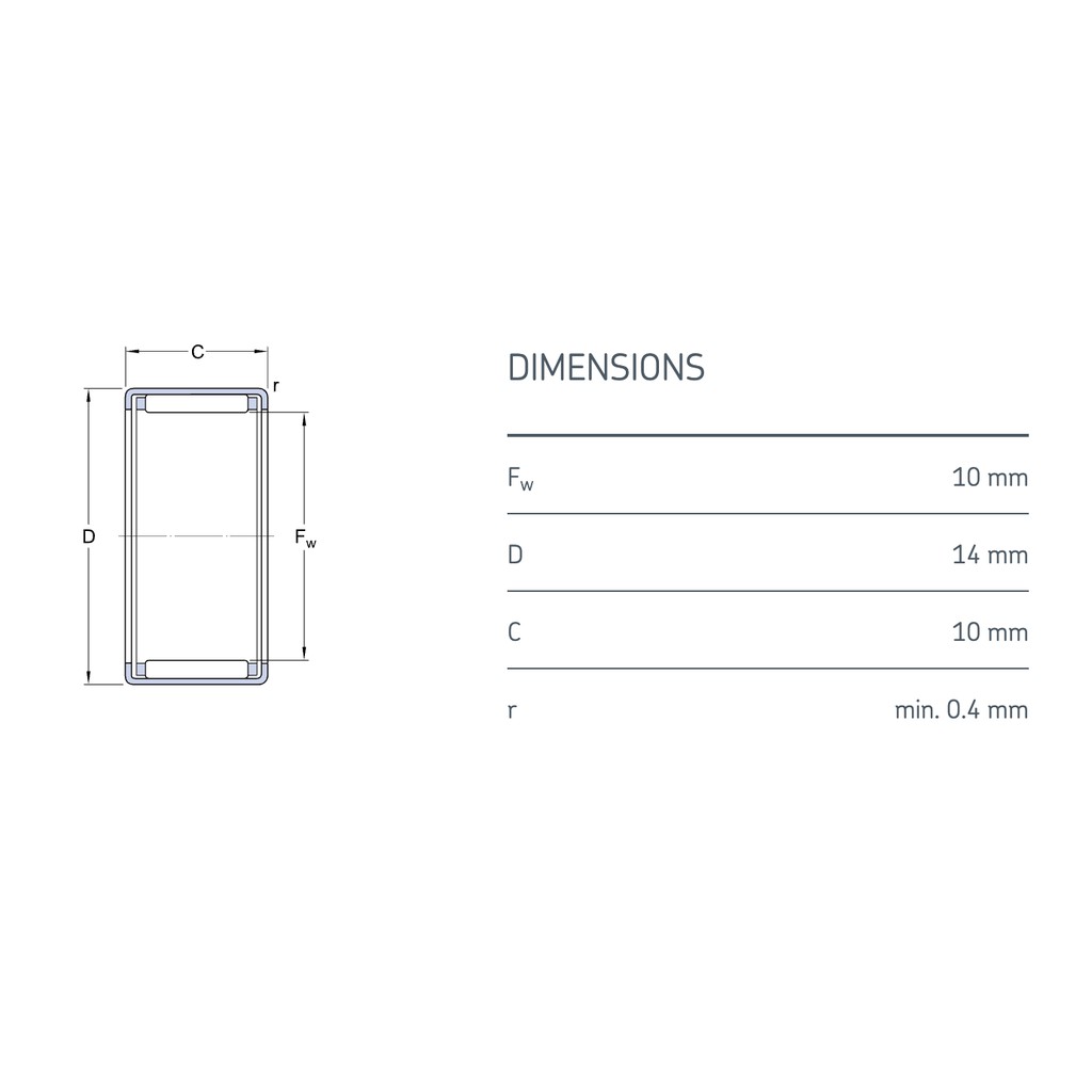 SKF HK 1010 E Vòng bi bạc đạn Kim chính hãng