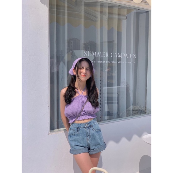 Áo yếm vải nhún kèm turban TKA281 LOLLIE STUDIO
