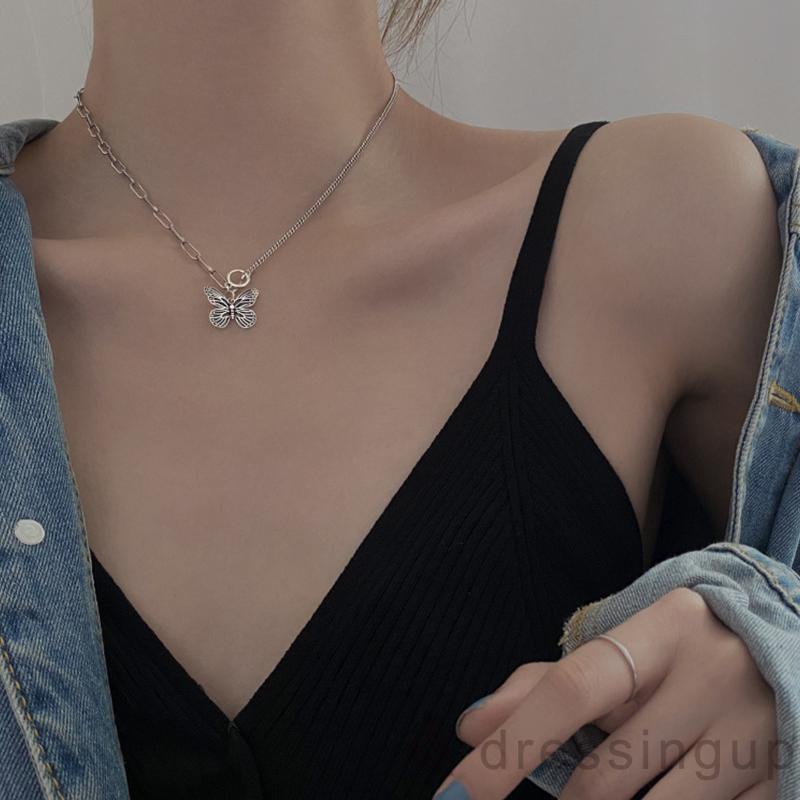 Vòng cổ Mặt Hình Bướm Phong Cách Harajuku Cổ Điển