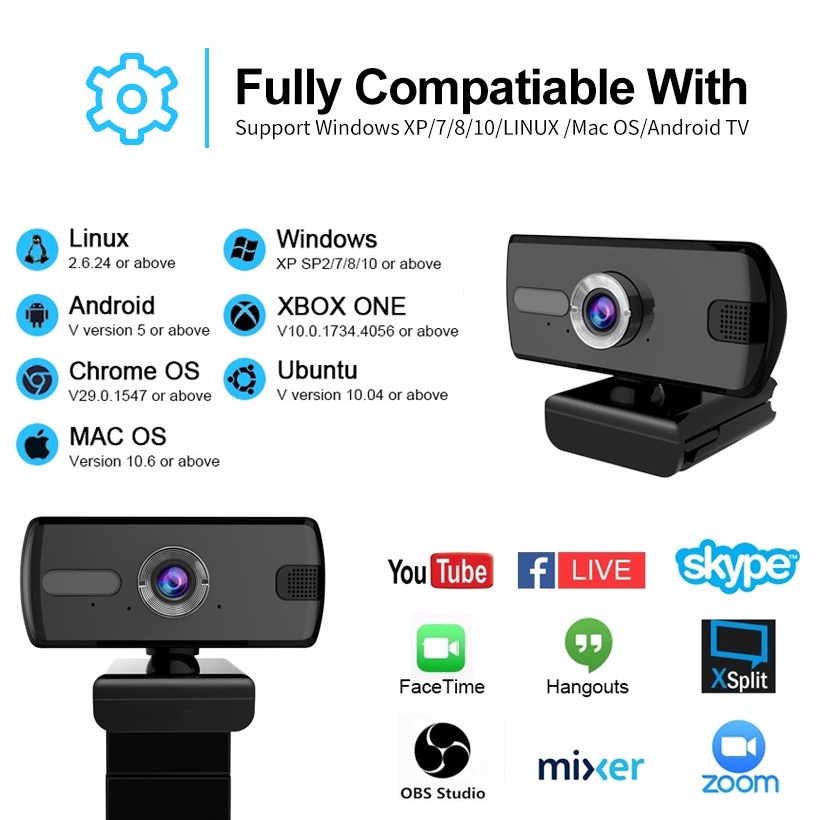Camera máy tính cổng USB 360 độ dùng gọi video chuyên dụng | BigBuy360 - bigbuy360.vn