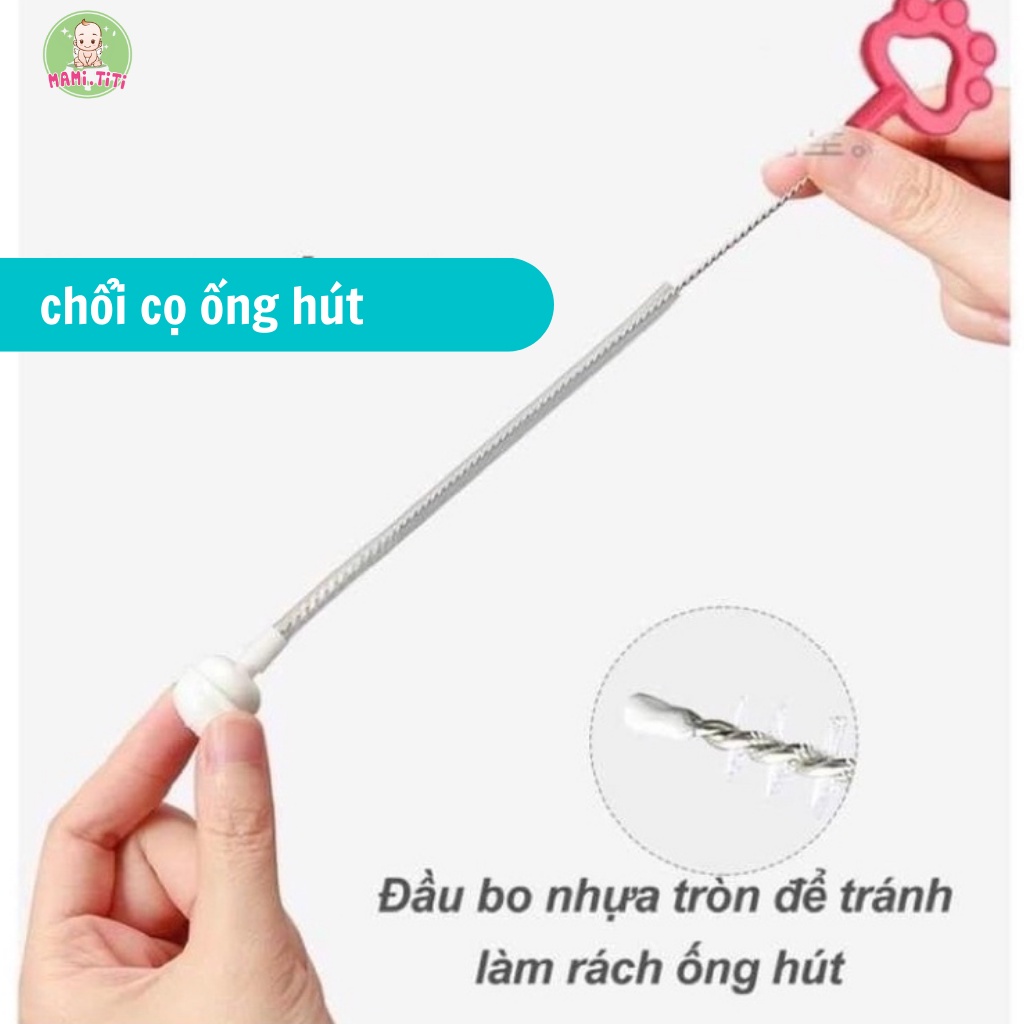 Cọ bình sữa, Cọ bình SILICON 3 chi tiết xoay 360 độ dễ dàng vệ sinh bình sữa