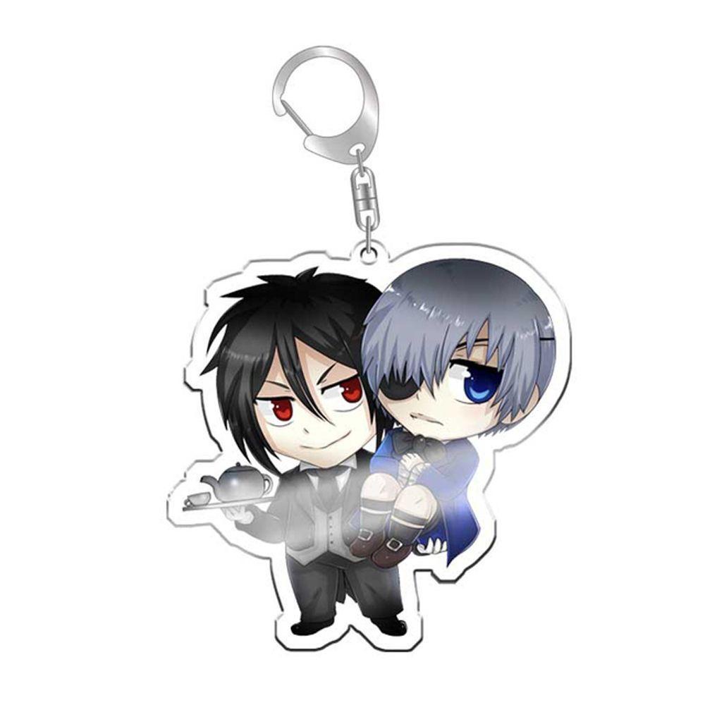 Lanfy Móc Chìa Khóa Acrylic Hình Nhân Vật Anime Hắc Quản Gia Hai Mặt Trang Sức Treo Túi Xách
