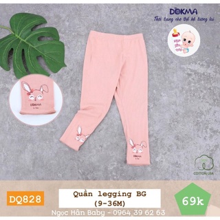 Quần legging bé gái dokma size 9m-36m mã dq828