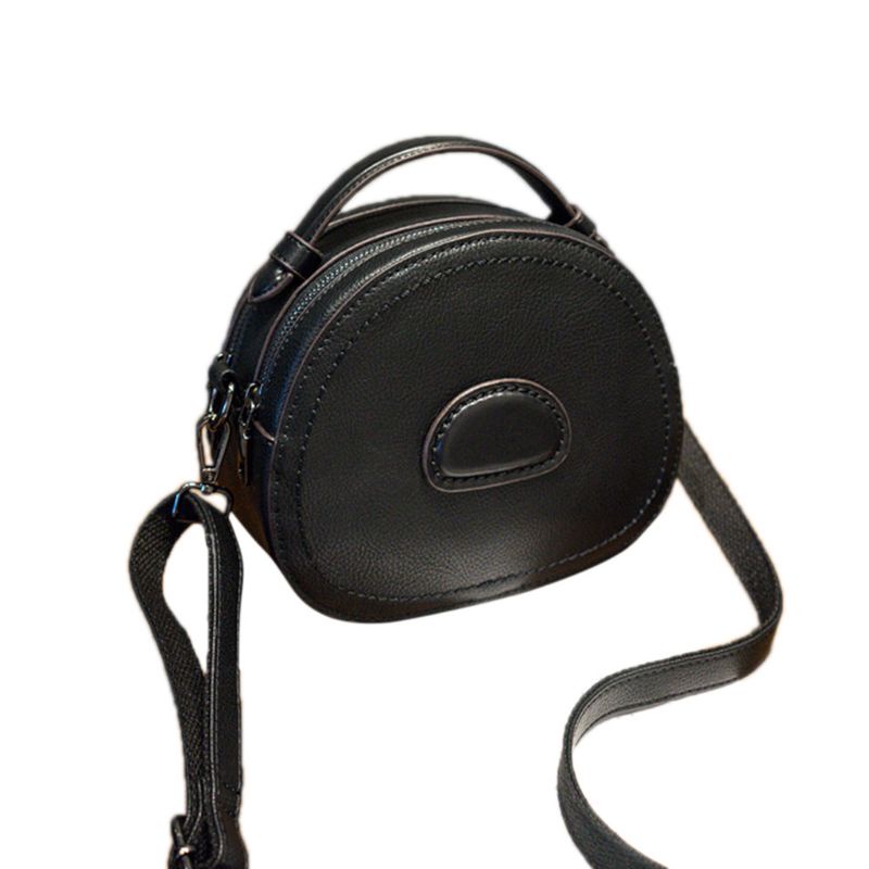 Túi Xách Da Đeo Vai Dáng Tròn Phong Cách Vintage Cho Nữ