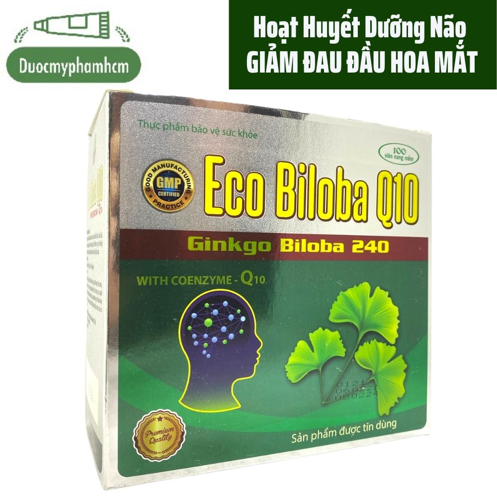 Ginkgo Biloba 240 - Hoạt Huyết Dưỡng Não- Eco Biloga Q10 Viên Nang Bổ Não, tăng cường trí nhớ- Hộp 100 viên