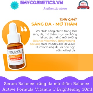 Serum Balance trắng da mờ thâm Balance Active Formula Vitamin C Brightening 30ml