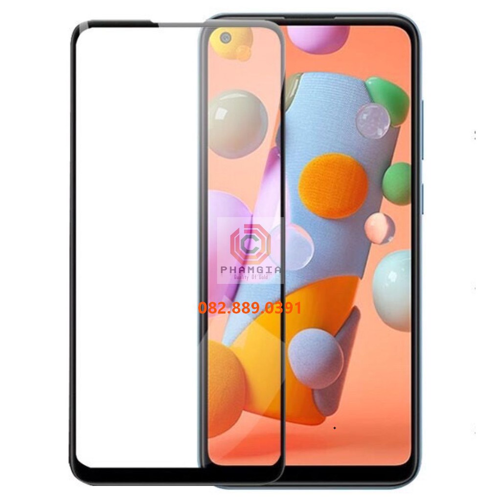 Kính cường lực Samsung A11 full màn, full keo, không li ti
