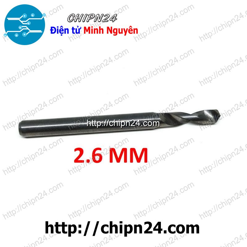 [1 CÂY] Mũi khoan mạch in CNC 2.6mm (Mạch điện tử, PCB)