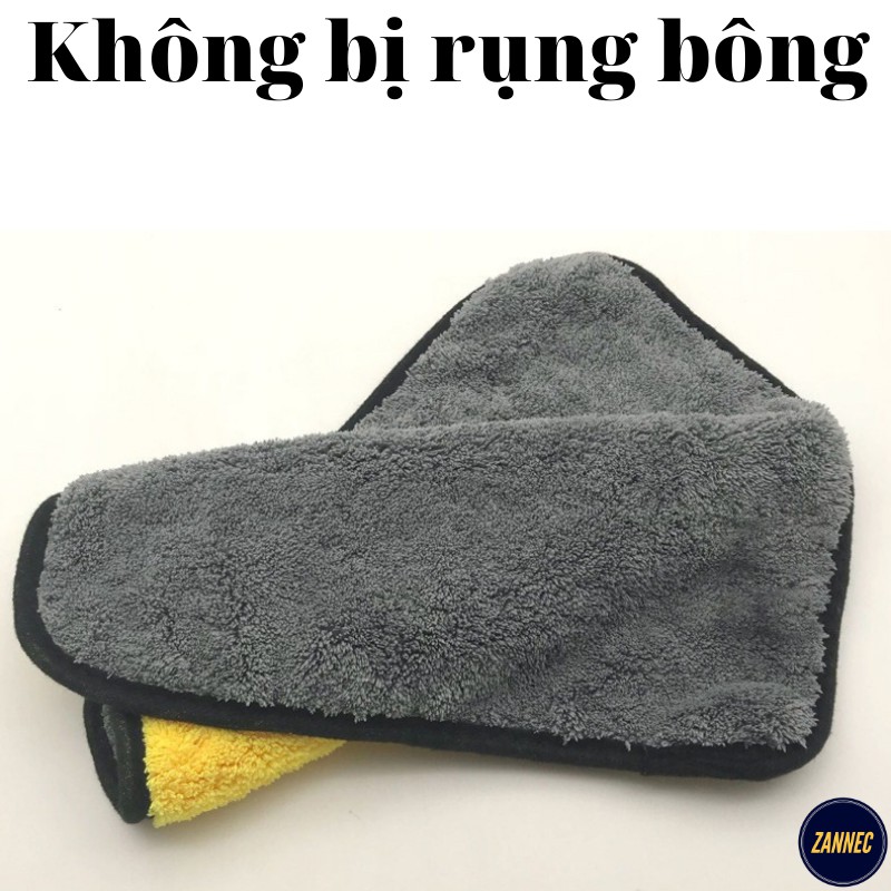 Khăn lau ô tô 2 mặt, kích thước 30 x 60 cm, chất liệu bông thấm hút nước tốt. Nội thất ô tô Zannec