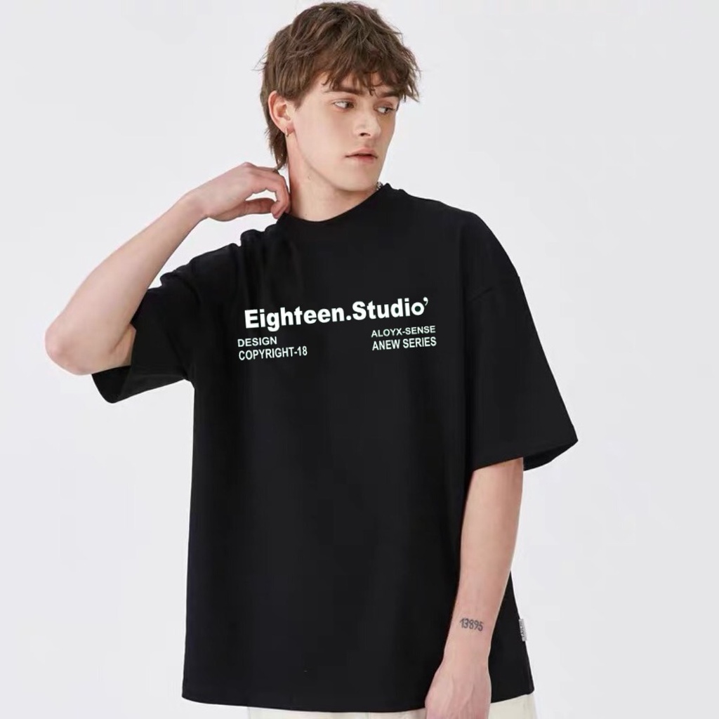 Áo Thun 18 EIGHTEEN STUDIO Nam Nữ Unisex Form Rộng Tay Lỡ, Áo Thun Xanh Lá, AT114 trending xu hướng, Men Lì Fashion