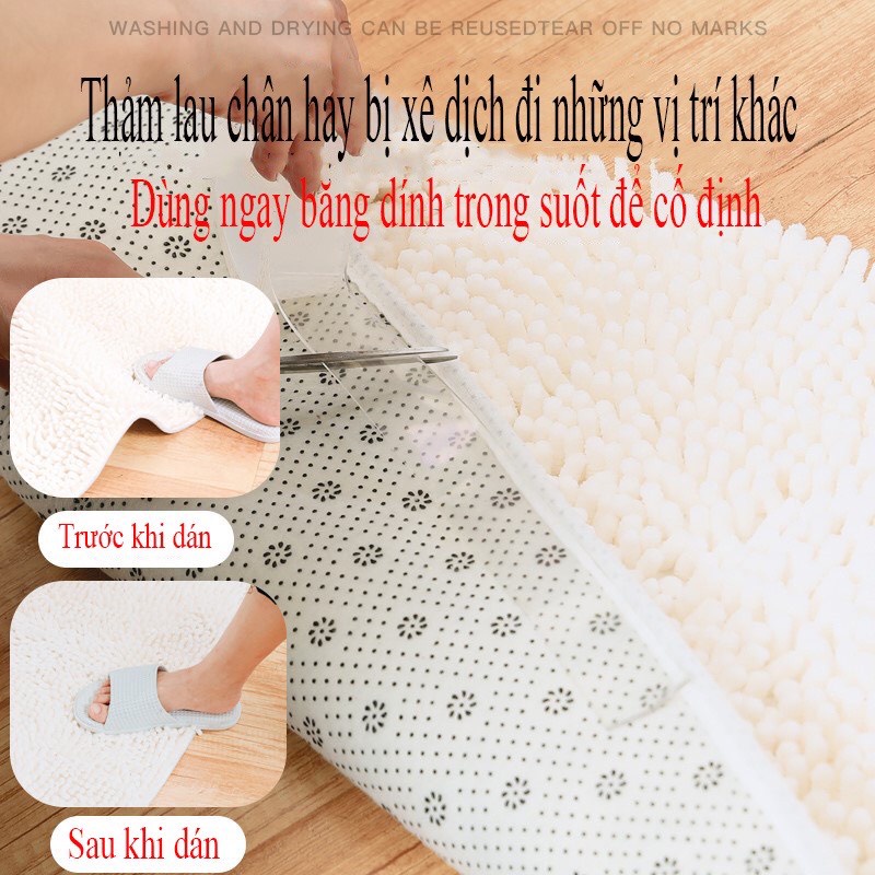 Băng keo dán dính trắng NANO 2 mặt đa năng trong suốt 3M và 1M Dày 2mm siêu dính Trung Tín