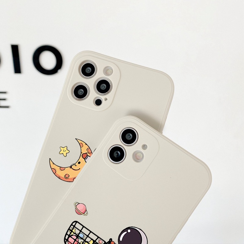 Ốp lưng iphone Phi Hành Gia viền vuông chống sốc cho ip 11 7plus 8plus x xsmax 11pro max 12pro 12promax 13promax e118