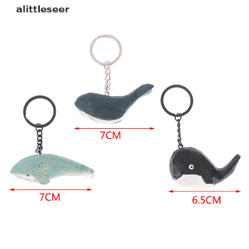 1 Móc Khóa Hình Cá Voi Chạm Khắc Dễ Thương