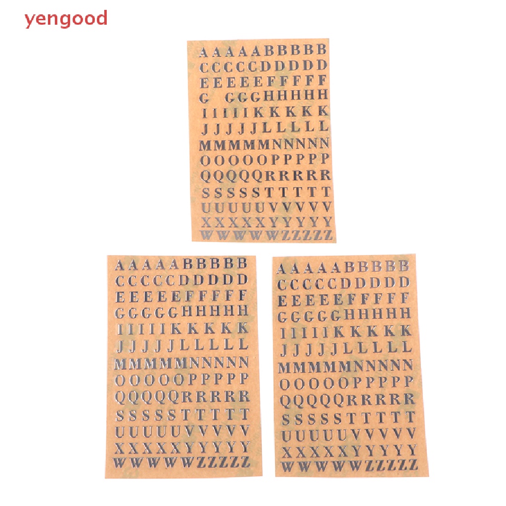 Bộ 3 Miếng Dán Chữ Cái 3mm Bằng Nhựa Epoxy Lấp Lánh