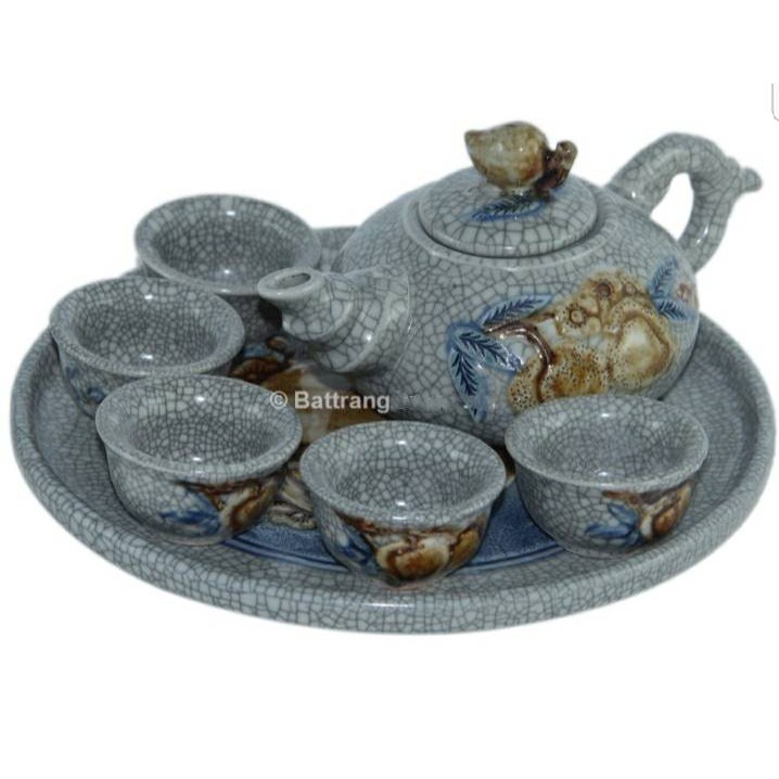 Bộ ấm chén thờ - Men rạn cổ