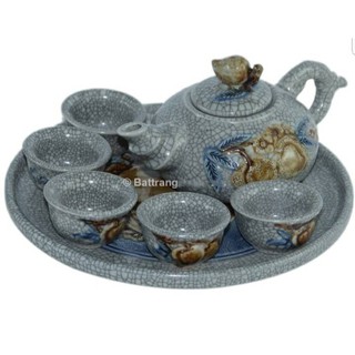Bộ ấm chén thờ - Men rạn cổ