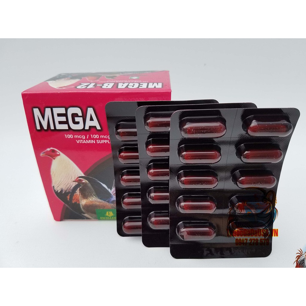 Mega B12 (1 Vỉ 10 Viên) Thuốc Nuôi Gà Chế Độ Đá ❌Tăng Bo Khung❌