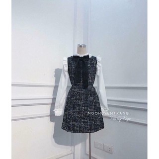 (HS)Váy dạ phối sơ mi Nữ ( Kèm ảnh thật )