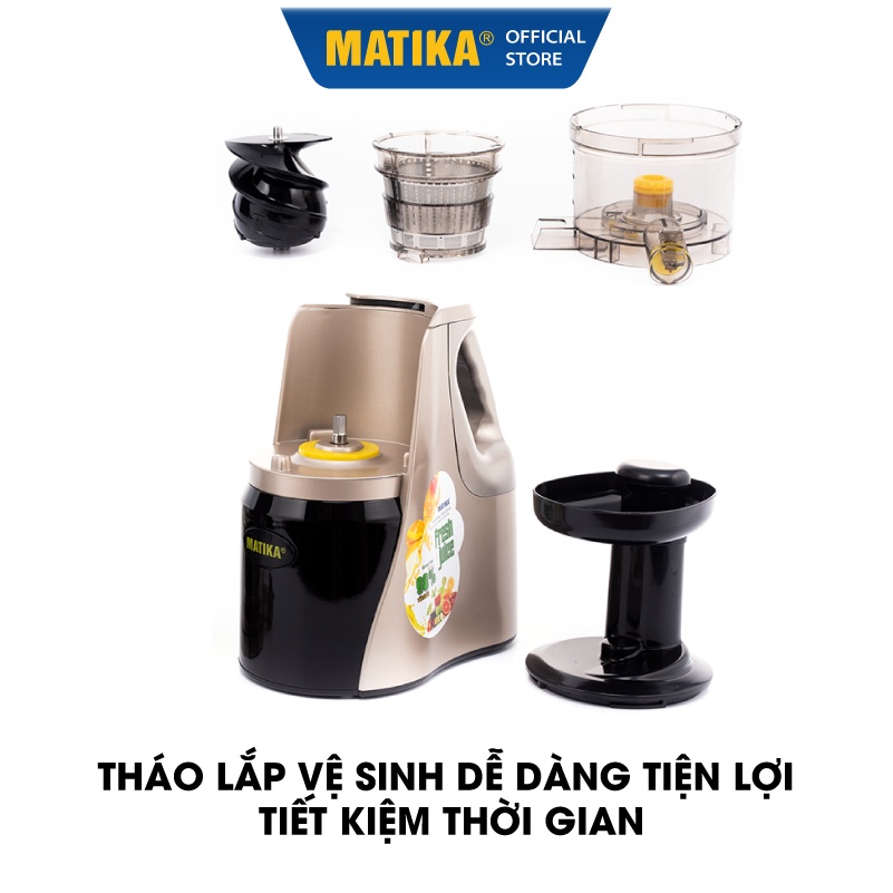 [Mã BMBAU300 giảm 10% đơn 499K] Máy Ép Chậm MATIKA 0.5L 150W MTK3235