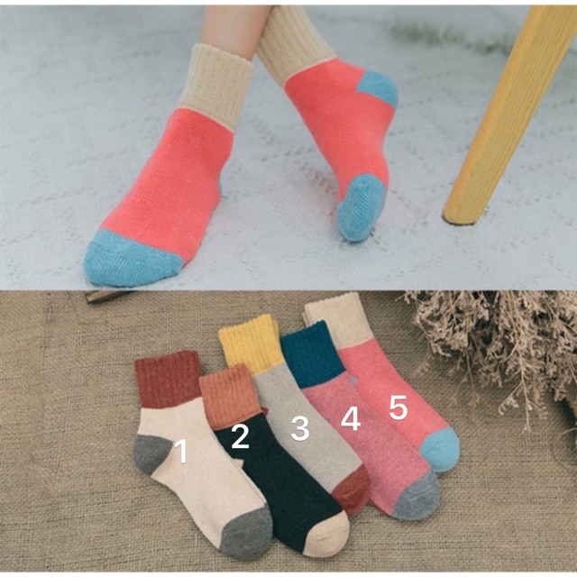 Tất len khoang vintage hàn quốc cao cổ nhiều màu
