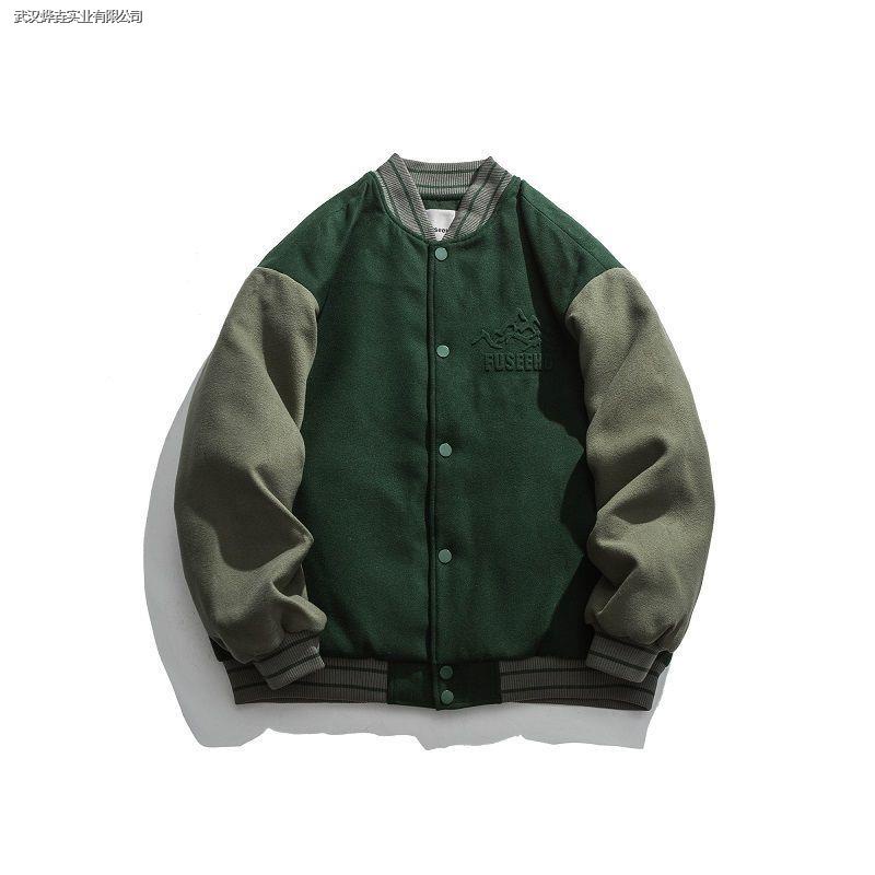 Áo khoác bóng chày cotton dày dặn phong cách retro mỹ cho nam nữ