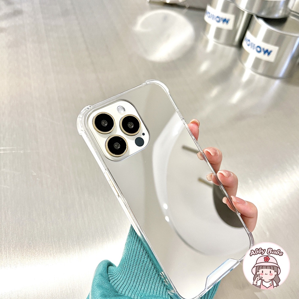 Ốp Điện Thoại TPU Dẻo Trong Suốt Có Gương Trang Điểm Sang Trọng Thời Trang Cho IP 13 12 11 Pro Max XR 8 7 Plus