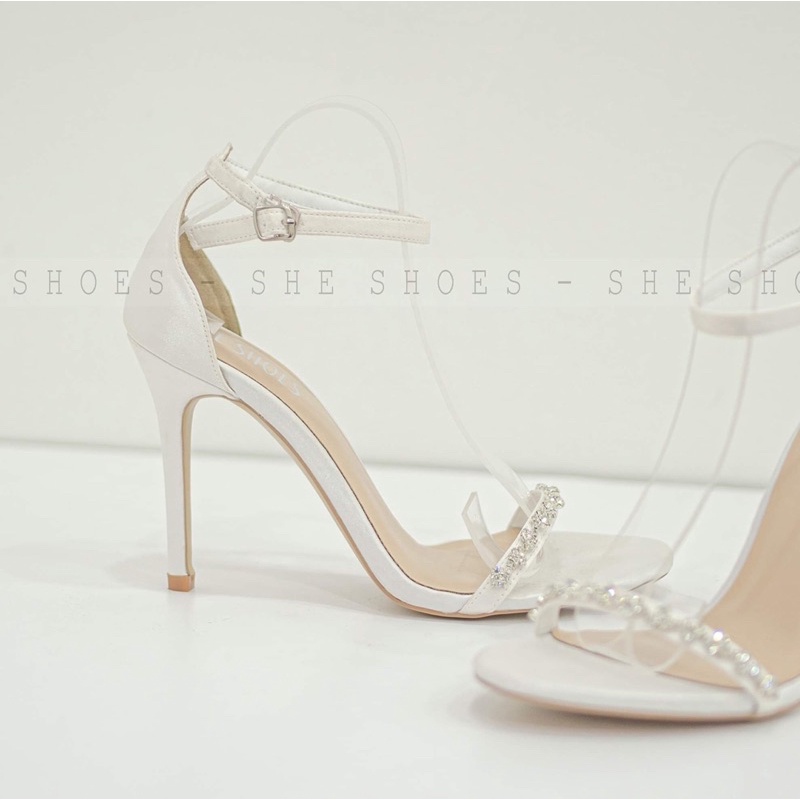 Giày cưới lụa satin cao cấp {freeship} giày sandal  cao gót trắng, độc quyền SHE SHOES (NEW ARRIVAL) - GC10003